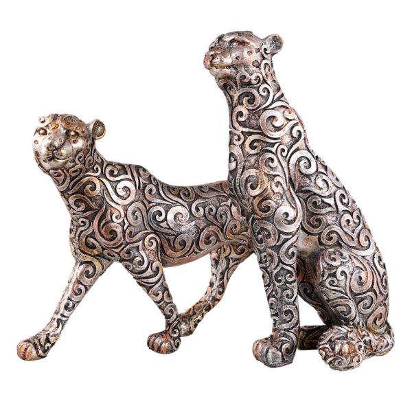 Panther Animal Showpiece Antique Sculpture for Home Decor Showpiece Figurine (Set Of 2) - Image 3