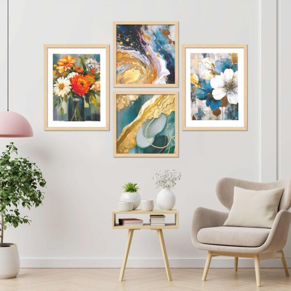 SET OF 4 DIGITAL WALL PAINTING