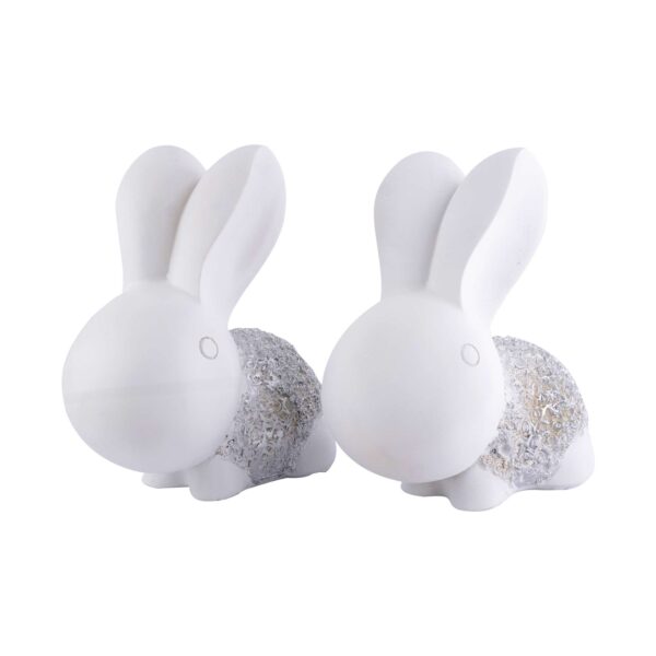 Rabbit Cute Pair Statue for Home Decor Showpiece | Kids Room Decorative Showpiece (White) - Image 4